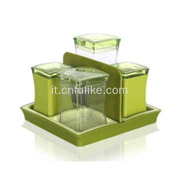 Set di bottiglie per olio in vaso moderno per condimenti